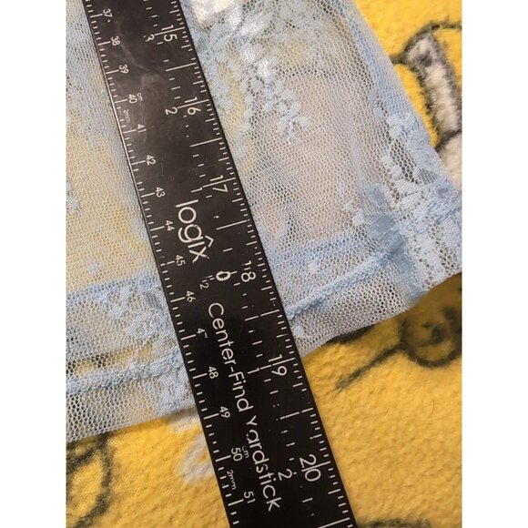 No Comment Juniors See Through Baby Blue Sheer Lace Long Sleeve Size S - Picture 6 of 6